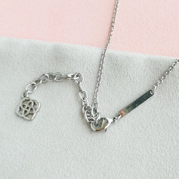 Kendra Scott - Elisa Cobalt Cat's Eye Silver Necklace - NEW - Picture 4 of 4